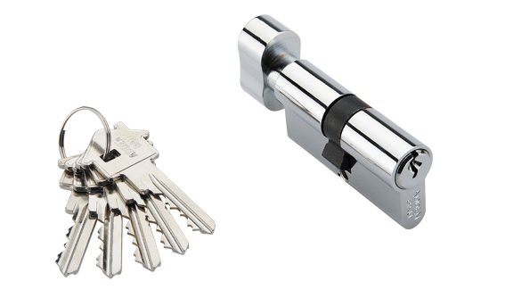 Ключевой цилиндр 60мм. 5 кл. ADDEN BAU. CYL 5-60 KNOB